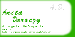 anita daroczy business card